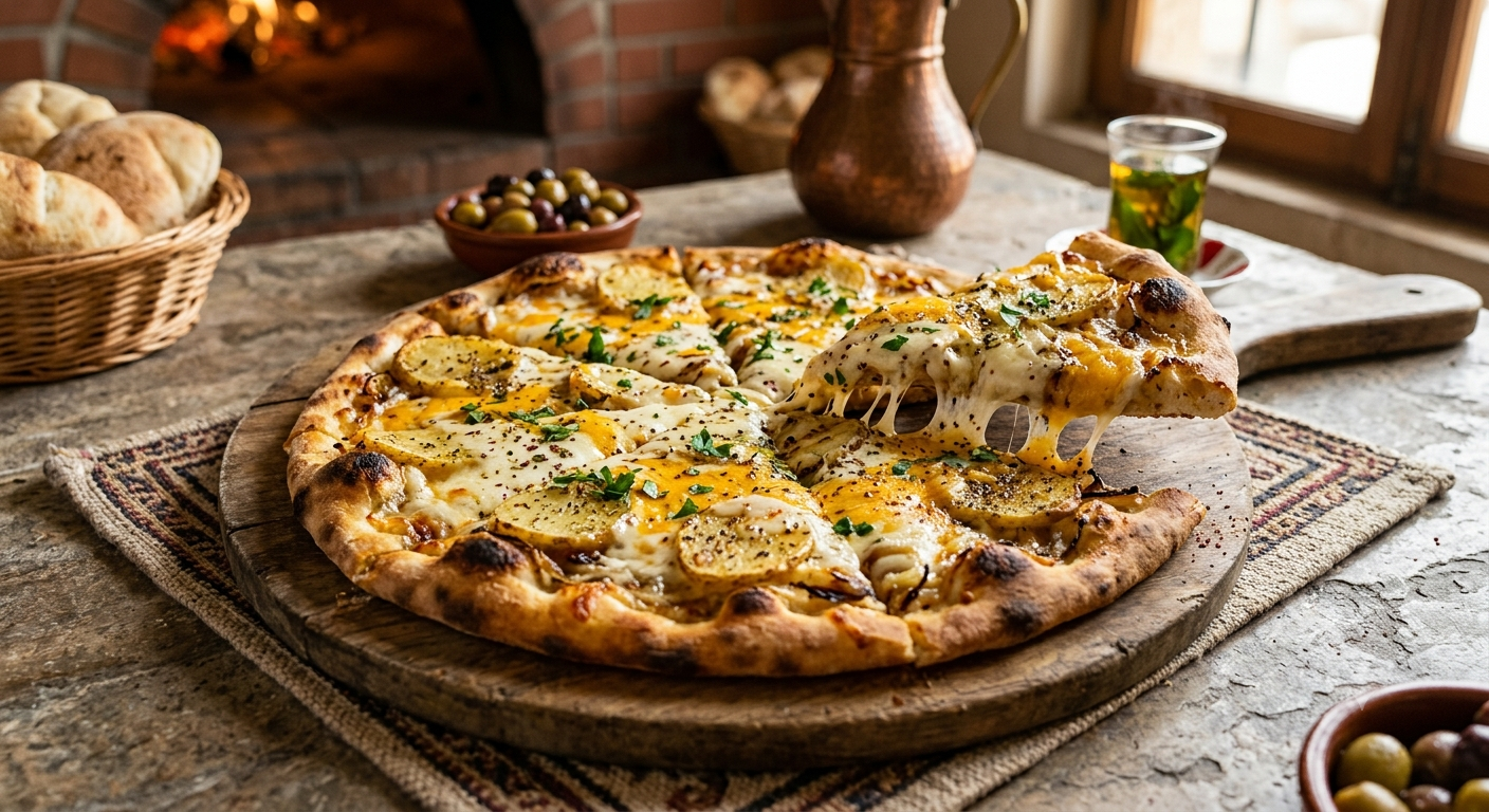 بطاطا مع شيدر وقشقوان